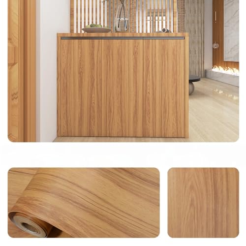ESSMOKO Tapete Verdickte Holzmaserung PVC selbstklebende Tapete wasserdicht und schmutzabweisend Kleiderschrank Schranktür Möbel Renovierung Aufkleber Meifeng Holzmaserung 40 * 950cm von ESSMOKO