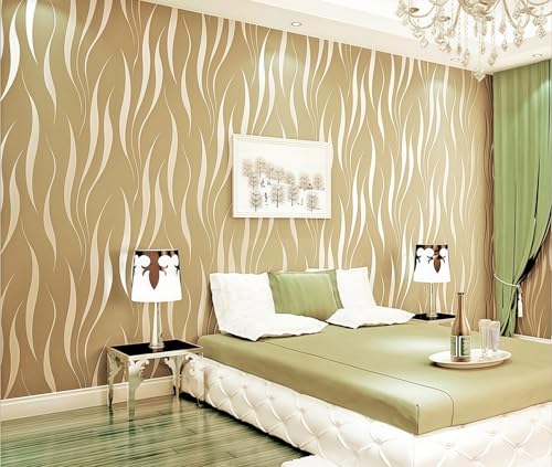 ESSMOKO Tapete Vliestapete 3D Beflockung selbstklebend Flash Streifen Effekt Wohnzimmer Schlafzimmer Hotel Dekoration Wandtuch beige 53 * 300cm ESSMOKO Tapete Vliestapete 3D Beflockung selbstklebend Flash Streifen Effekt Wohnzimmer Schlafzimmer Hotel Dekoration Wandtuch beige 53 * 300cm von ESSMOKO