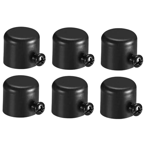 Endstücke für Gardinenstangen 19/22/25/28mm 6PCS Römische Stange Ende dekorative runde Eisen Legierung Vorhang zubehör schwarz 22mm von ESSMOKO