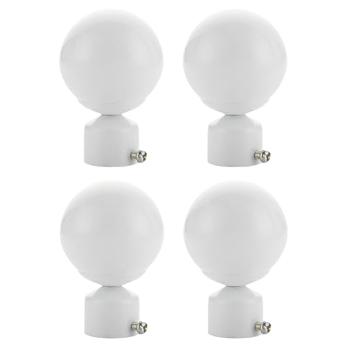 Endstücke für Gardinenstangen 22/25/28 mm kugelförmige verstellbare Gardinenstangenspitze dekorativer Kopf Eisenlegierungsmaterial 4 Stück Weiß 25 mm von ESSMOKO