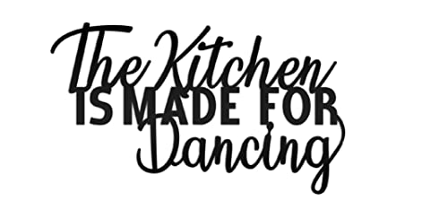 Est Frontier Wanddekor-Schild "The Kitchen Is Made For Dancing", 40,6 x 22,9 cm, schwarzes Metall zum Aufhängen von EST. FRONTIER