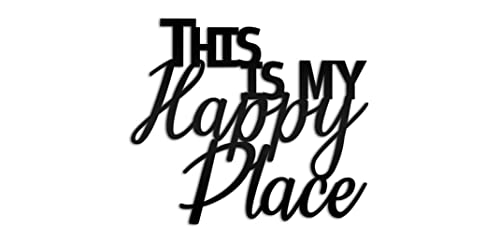 Est. Frontier Wanddekor-Schild – "My Happy Place" 30,5 x 27,9 cm – lustige, niedliche schwarze Metalldekoration zum Aufhängen für Badezimmer, Hobbys, Zimmer, Gärten, Garage, Männerhöhle Est. Frontier Wanddekor-Schild – "My Happy Place" 30,5 x 27,9 cm – lustige, niedliche schwarze Metalldekoration zum Aufhängen für Badezimmer, Hobbys, Zimmer, Gärten, Garage, Männerhöhle von EST. FRONTIER