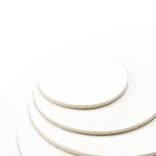 ESTA-Design Untersetzer Glasuntersetzer Tischset Platzset rund Farbe woll Weiss 100% Merino Filz 5mm (Ø 10 cm) von ESTA-Design