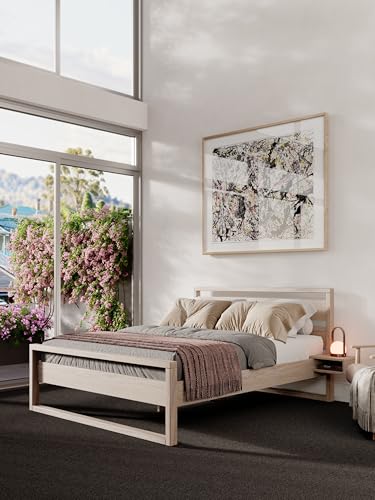 ESTADESIGN Salerno Premium Doppelbett-Set – Hochwertiges Eschenholz – Nachhaltig, Robust & Einfach zu montieren – Zeitloses skandinavisches Design (Hell, 180 cm) von ESTADESIGN