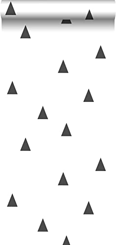 Tapete grafische Dreiecke Schwarz und Weiß - 138942 - von ESTAhome von Esta Home