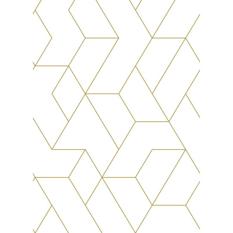 ESTAhome Fototapete Grafische Linien Weiß und Gold 200 x 279 cm 158962 von ESTAhome
