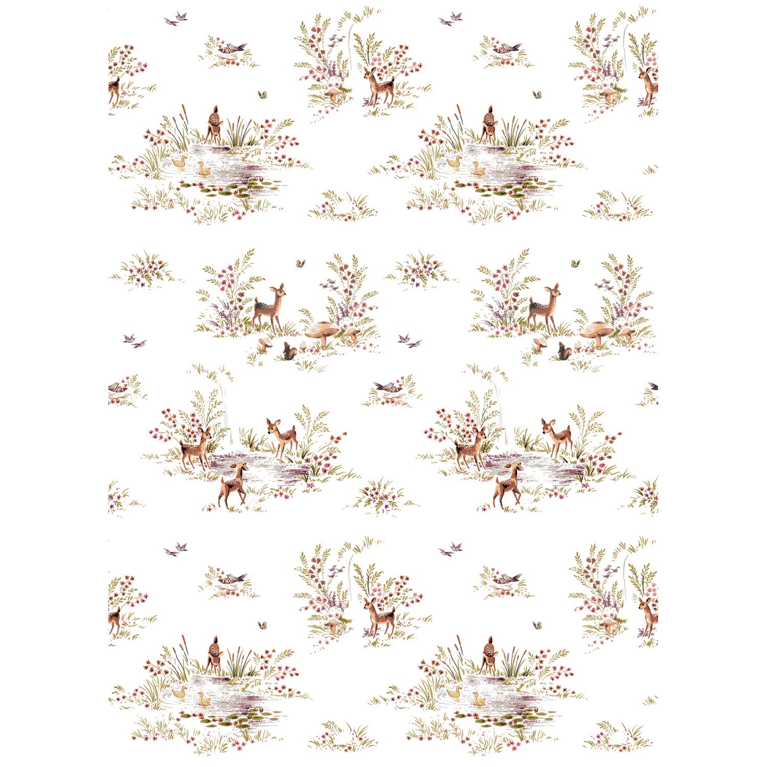 ESTAhome Fototapete Hirsche Grün und Braun 200 x 279 cm 159055 von ESTAhome