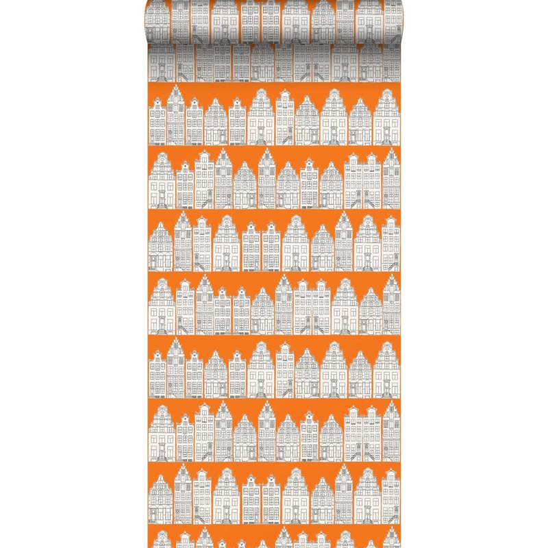 ESTAhome Tapete Amsterdamer Grachtenhäuser Orange Und Weiß 53 Cm X 1005 Cm 115874 ESTAhome Tapete Amsterdamer Grachtenhäuser Orange Und Weiß 53 Cm X 1005 Cm 115874 von ESTAhome