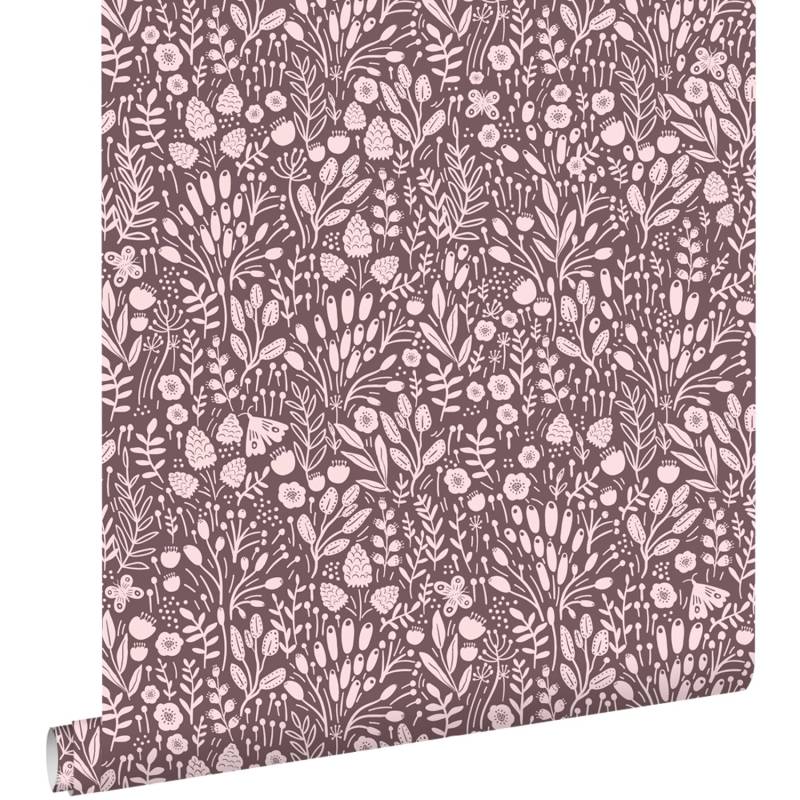 ESTAhome Tapete Blumen Aubergineviolett 50 X 900 Cm 131254 ESTAhome Tapete Blumen Aubergineviolett 50 X 900 Cm 131254 von ESTAhome