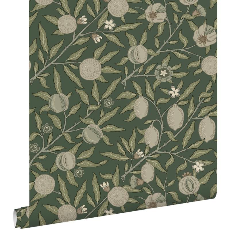 ESTAhome Tapete Exotischen Früchten Und Blättern Dunkelgrün Und Taupe 50 X 900 Cm 131174 ESTAhome Tapete Exotischen Früchten Und Blättern Dunkelgrün Und Taupe 50 X 900 Cm 131174 von ESTAhome