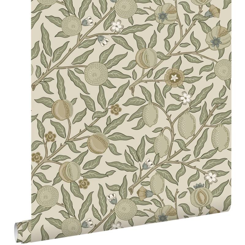 ESTAhome Tapete Exotischen Früchten Und Blättern Olivgrün 50 X 900 Cm 131168 von ESTAhome