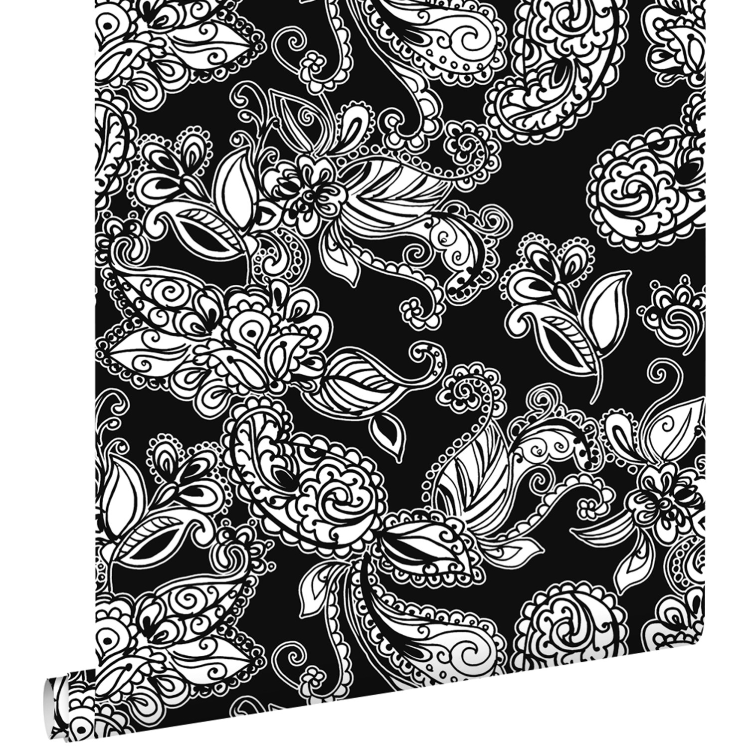 ESTAhome Tapete Funky Blumen Und Paisleys Schwarz Und Weiß 53 Cm X 1005 Cm 136844 ESTAhome Tapete Funky Blumen Und Paisleys Schwarz Und Weiß 53 Cm X 1005 Cm 136844 von ESTAhome