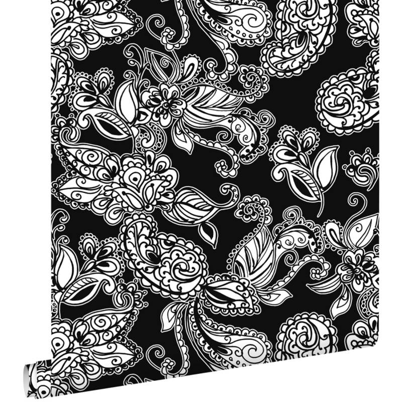 ESTAhome Tapete Funky Blumen Und Paisleys Schwarz Und Weiß 53 Cm X 1005 Cm 136844 ESTAhome Tapete Funky Blumen Und Paisleys Schwarz Und Weiß 53 Cm X 1005 Cm 136844 von ESTAhome