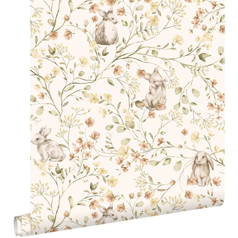 ESTAhome Tapete Kaninchen Grün Gelb und Terrakotta 50 x 900 cm ESTAhome Tapete Kaninchen Grün Gelb und Terrakotta 50 x 900 cm von ESTAhome