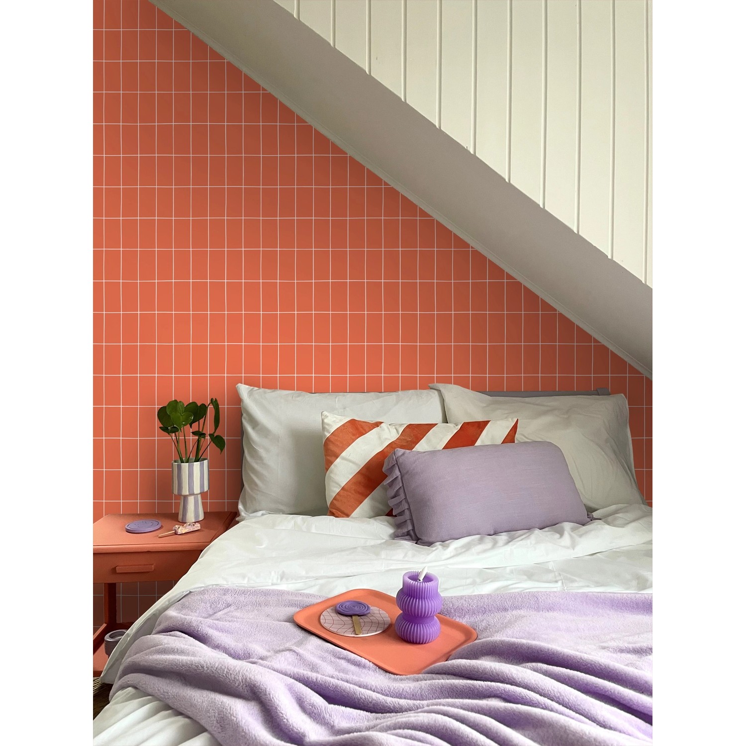ESTAhome Tapete Kleine Fliesen Orange und Weiß 50 x 900 cm 139963 ESTAhome Tapete Kleine Fliesen Orange und Weiß 50 x 900 cm 139963 von ESTAhome
