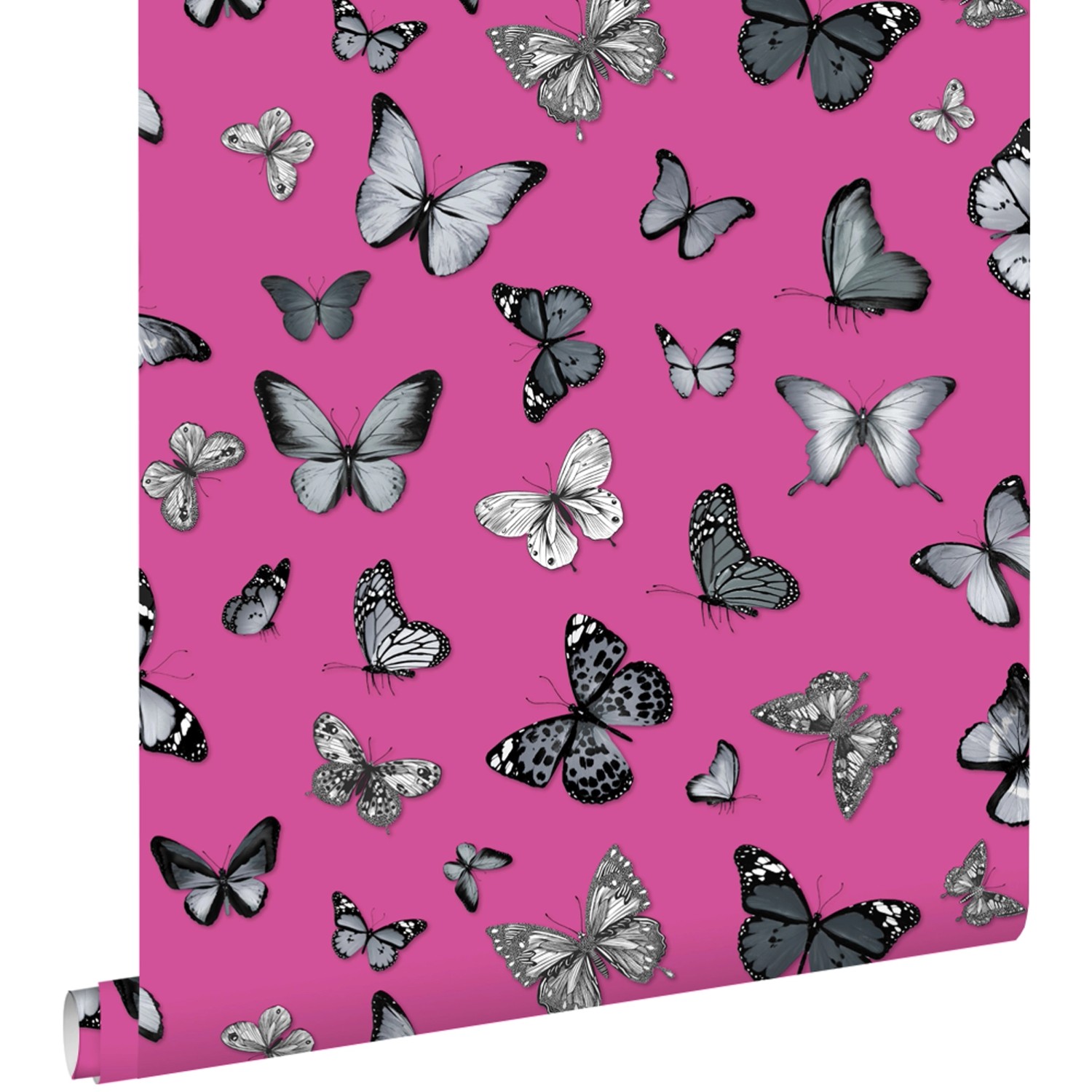 ESTAhome Tapete Schmetterlinge Schwarz und Rosa 53 Cm X 1005 M ESTAhome Tapete Schmetterlinge Schwarz und Rosa 53 Cm X 1005 M von ESTAhome
