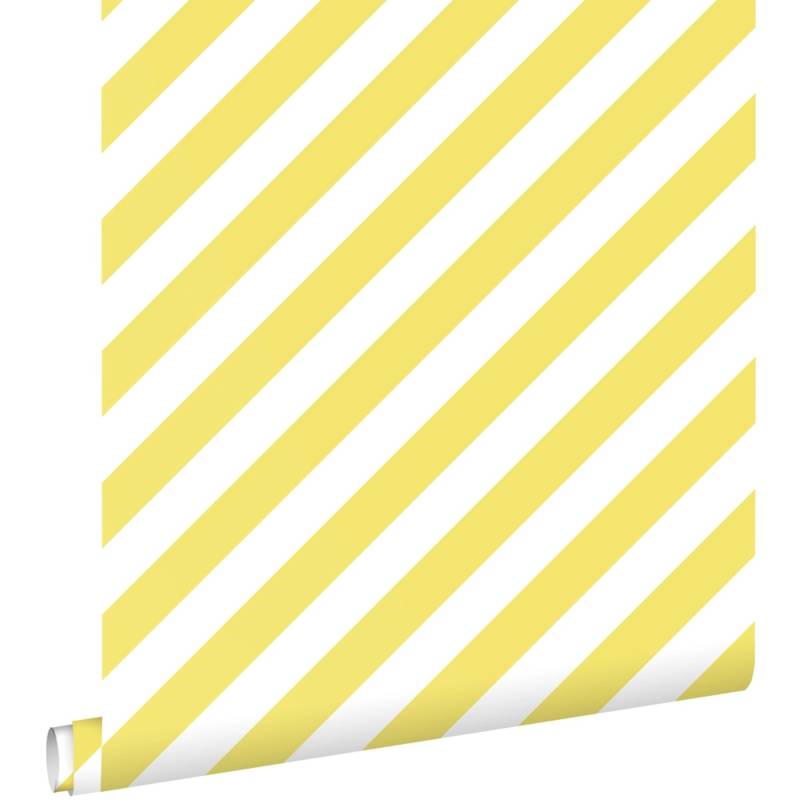 ESTAhome Tapete Streifen Gelb und Weiß 50 x 900 cm 139954 von ESTAhome