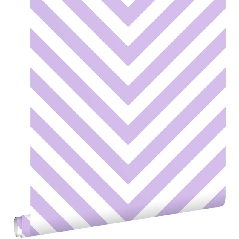 ESTAhome Tapete Zickzackmuster Violett und Weiß 50 x 900 cm ESTAhome Tapete Zickzackmuster Violett und Weiß 50 x 900 cm von ESTAhome