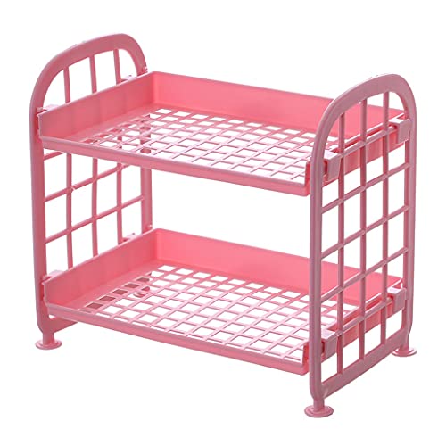 ESTCNK for Creative 2 Hollow Out Foldable Shelf Countertop Cosmetic Storage Rack Vanity Tray Bathroom Kitchen Tabletop von ESTCNK