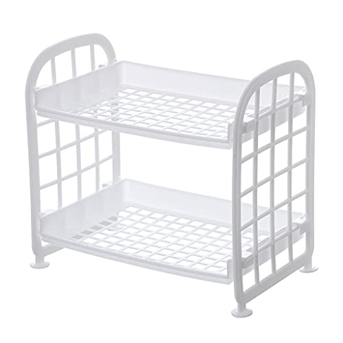 ESTCNK for Creative 2 Hollow Out Foldable Shelf Countertop Cosmetic Storage Rack Vanity Tray Bathroom Kitchen Tabletop von ESTCNK