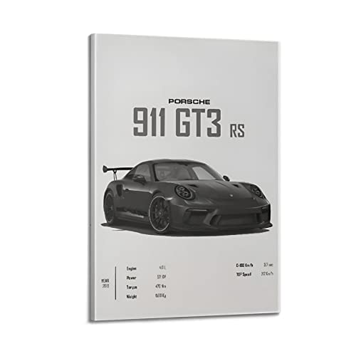 ESTE Sportwagen-Poster für 911 GT3 RS Supercar Racing Car Poster Dekorative Malerei Leinwand Wandposter und Kunstbild Druck Moderne Familie Schlafzimmer Dekor Poster 20 x 30 cm von ESTE