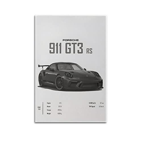 ESTE Sportwagen-Poster für 911 GT3 Rs Supercar-Rennwagen-Poster, dekorative Malerei, Leinwand, Wandposter und Kunstdruck, moderne Familienschlafzimmer-Dekoration, Poster, 30 x 45 cm von ESTE