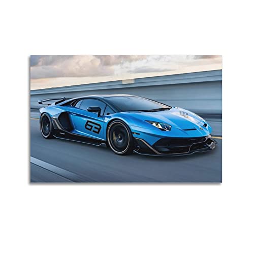 ESTE Sportwagen-Poster für Lamborghini Aventador SVJ 63 Supercar Racing Car Poster Dekorative Malerei Leinwand Wandposter und Kunstbild Druck Moderne Familie Schlafzimmer Dekor Poster 40 x 60 cm von ESTE