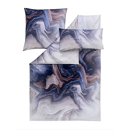 ESTELLA Atelier Mako-Satin Bettwäsche Cedric Farbe grau Größe 135x200 + 80x80 + 40x80 von ESTELLA