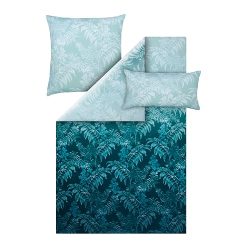 ESTELLA Ateliers Satin de Luxe Bettwäsche-Garnitur Azura Farbe türkis-560 Größe 155x220 + 80x80 + 40x80 cm von ESTELLA