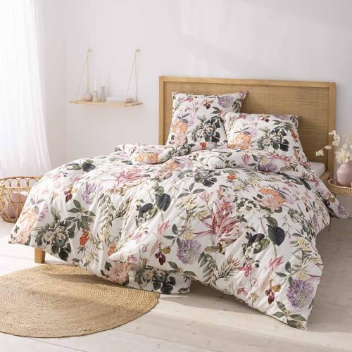 ESTELLA Bettwäsche Fiore Multicolor Mako Batist (1 x 80x80 + 1 x 155x220 cm) von ESTELLA