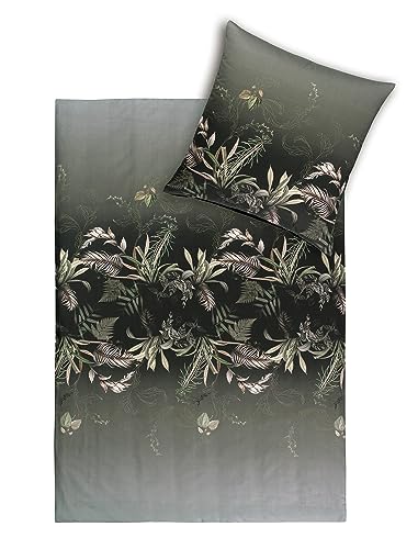 ESTELLA Bettwäsche Jungleleave Mako Satin (1 x 80x80 + 1 x 135x200 cm) von ESTELLA
