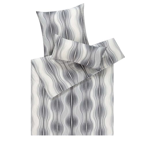 ESTELLA Bettwäsche Marisol | grau | 155x220 + 80x80 | bügelfreie Qualität | pflegeleicht & trocknerfest | ideale Vier-Jahreszeiten-Garnitur | 100% Baumwolle von ESTELLA