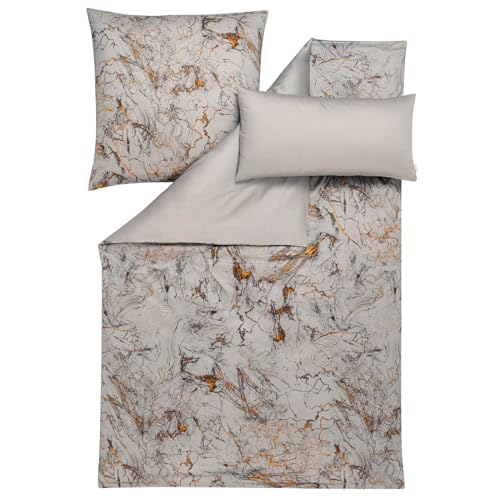 ESTELLA Bettwäsche Raphael Silber - Mako Satin - 3 teilig (1 x 40x80 + 1 x 80x80 + 1 x 155x220 cm) von ESTELLA