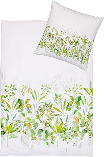 ESTELLA Bettwäsche Siwa Mako-Satin grün Größe 135x200 cm (80x80 cm) von ESTELLA