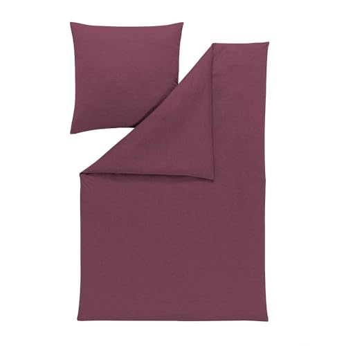 ESTELLA Bettwäsche Takoma - Mako Interlock Jersey (Mauve 065, 1 x 80x80 + 1 x 155x220 cm) von ESTELLA