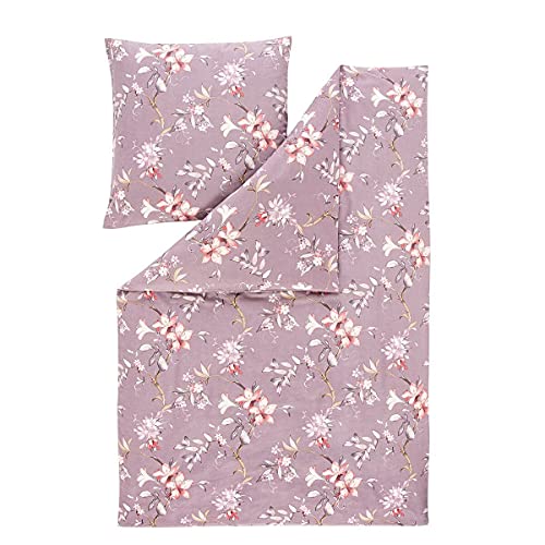 ESTELLA Feinflanell Bettwäsche Lavarone Mauve 1 Bettbezug 135 x 200 cm + 1 Kissenbezug 80 x 80 cm von ESTELLA