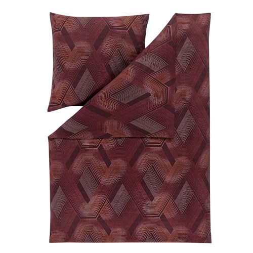 ESTELLA Feinflanell Bettwäsche Levico mauve 1 Bettbezug 135 x 200 cm + 1 Kissenbezug 80 x 80 cm von ESTELLA