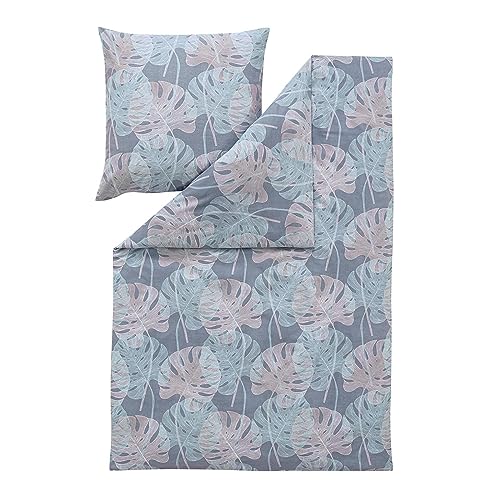 ESTELLA Feinflanell Bettwäsche Modena Taube 1 Bettbezug 135 x 200 cm + 1 Kissenbezug 80 x 80 cm von ESTELLA