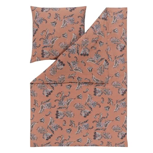 ESTELLA Feinflanell Bettwäsche Ostana terracotta 1 Bettbezug 155 x 220 cm + 1 Kissenbezug 80 x 80 cm von ESTELLA