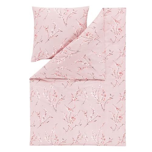 ESTELLA Feinflanell Bettwäsche Trento azalee 1 Bettbezug 155 x 220 cm + 1 Kissenbezug 80 x 80 cm von ESTELLA