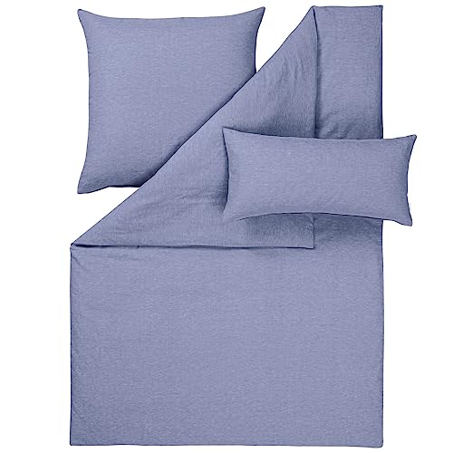 ESTELLA Halbleinen Bettwäsche Alvaro blau, 1 Bettbezug 155 x 220 cm + je 1 Kissenbezug 80 x 80 cm + 40 x 80 cm von ESTELLA