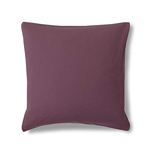 ESTELLA Kissenbezug Feinjersey | Aubergine | 40x40 cm | ideale Passform und praktischer Reißverschluss | trocknerfeste und bügelfreie Kissenhülle aus 100% Baumwolle von ESTELLA