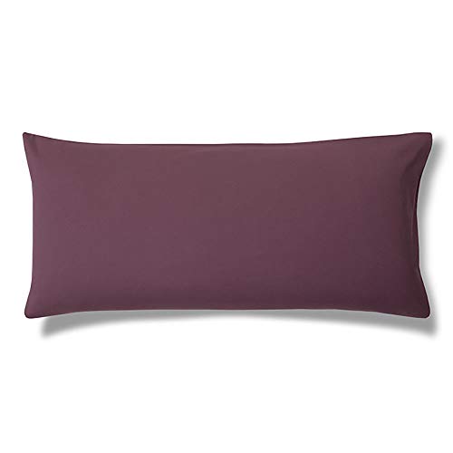 ESTELLA Kissenbezug Feinjersey | Aubergine | 40x80 cm | ideale Passform und praktischer Reißverschluss | trocknerfeste und bügelfreie Kissenhülle aus 100% Baumwolle von ESTELLA