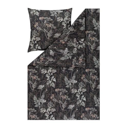 ESTELLA Mako Interlock Jersey Bettwäsche Achillea Nachtblau 1 Bettbezug 155 x 220 cm + 1 Kissenbezug 80 x 80 cm von ESTELLA