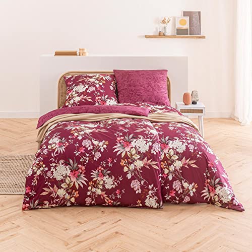 ESTELLA Mako Interlock Jersey Bettwäsche Donna brombeer 1 Bettbezug 155 x 220 cm + 1 Kissenbezug 80 x 80 cm von ESTELLA