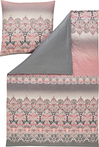 ESTELLA Mako Interlock Jersey Bettwäsche Jandra rosa 1 Bettbezug 155 x 220 cm + 1 Kissenbezug 80 x 80 cm von ESTELLA