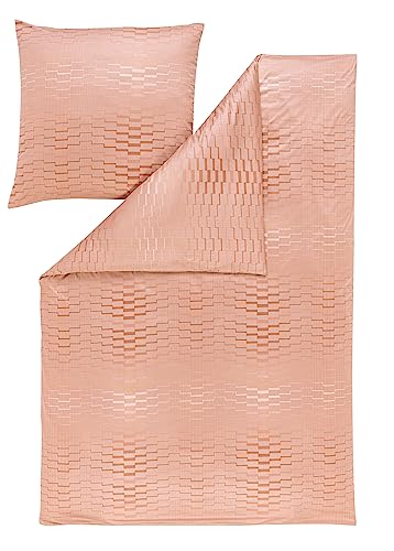 ESTELLA Mako Interlock Jersey Bettwäsche Marian 1 Bettbezug 135 x 200 cm + 1 Kissenbezug 80 x 80 cm Farbe 370/terracotta von ESTELLA