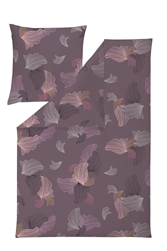 ESTELLA Mako Interlock Jersey Bettwäsche Nevio 1 Bettbezug 135 x 200 cm + 1 Kissenbezug 80 x 80 cm Farbe 670 aubergine von ESTELLA