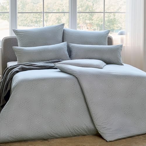 ESTELLA Mako Interlock Jersey Bettwäsche Pippa | 100% Baumwolle | trocknerfest und bügelfrei | 155x220 cm + 80x80 cm | Farbe: 810 - Grau von ESTELLA