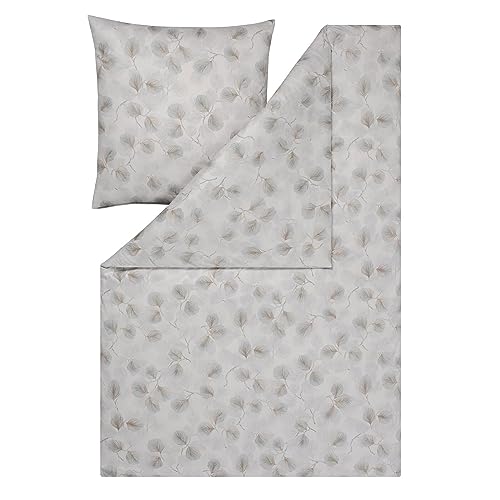 ESTELLA Mako Interlock Jersey Bettwäsche Rebecca Silber 1 Bettbezug 135 x 200 cm + 1 Kissenbezug 80 x 80 cm von ESTELLA